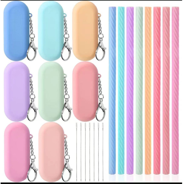 Силиконовая соломинка, чистка, коробка для хранения, сок, молочный чай, напиток, коктейль, прямая трубка, складная трубка, кофейная трубка