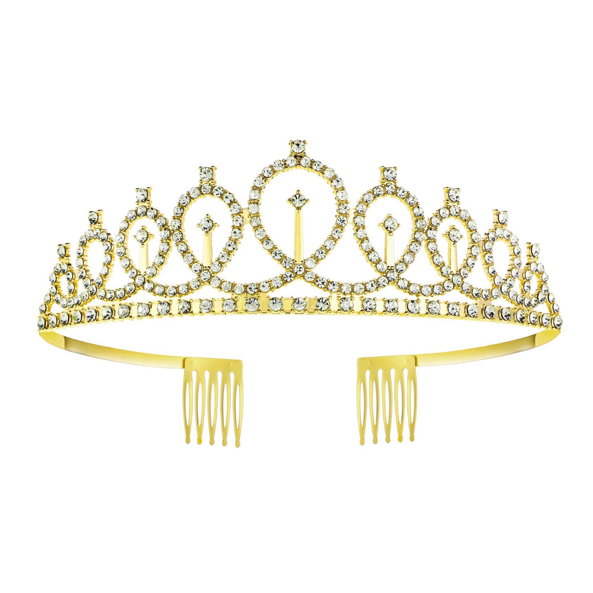 Cross-Border Birthday Party Decoration Alloy Full Diamond Exquisite Crown Headband Shoulder Strap Girl Etiquette with Crown Wholesale