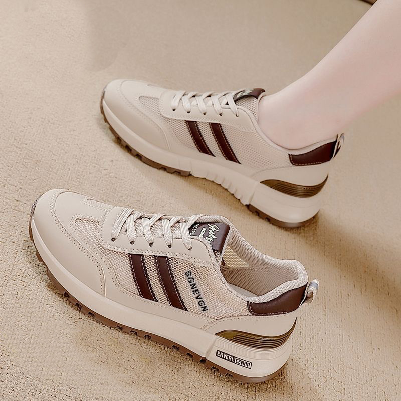 2025 Spring and Summer Live Broadcast Douyin High Quality Solid Mesh Sports Shoes Women's Four Seasons Sports Outdoor Running Shoes Wholesale