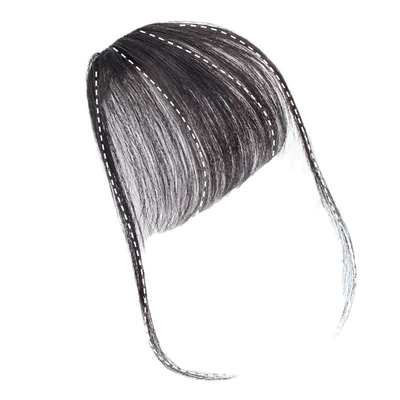 Manufacturer Wholesale Fully Hand-Woven Air Bangs Wig Piece, Real Hair Bangs Piece, Mini Light and Thin Bangs Hair Piece