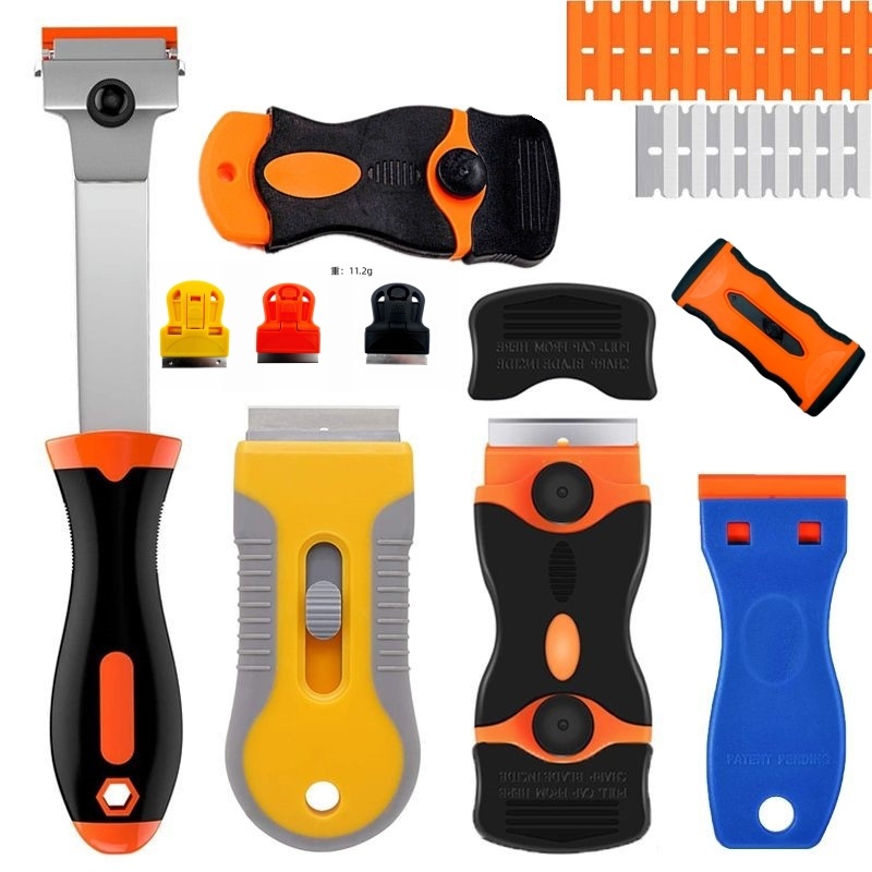 Многофункциональный скребок для очистки, двойной скребок для удаления клея, маленький инструмент для пленки автомобиля