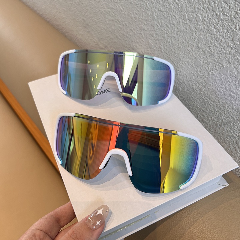 Customized New Cross-Border Outdoor Cycling Sunglasses, Windproof Sunglasses, Mountaineering Ski Goggles, Large Frame One-Piece Sports Glasses