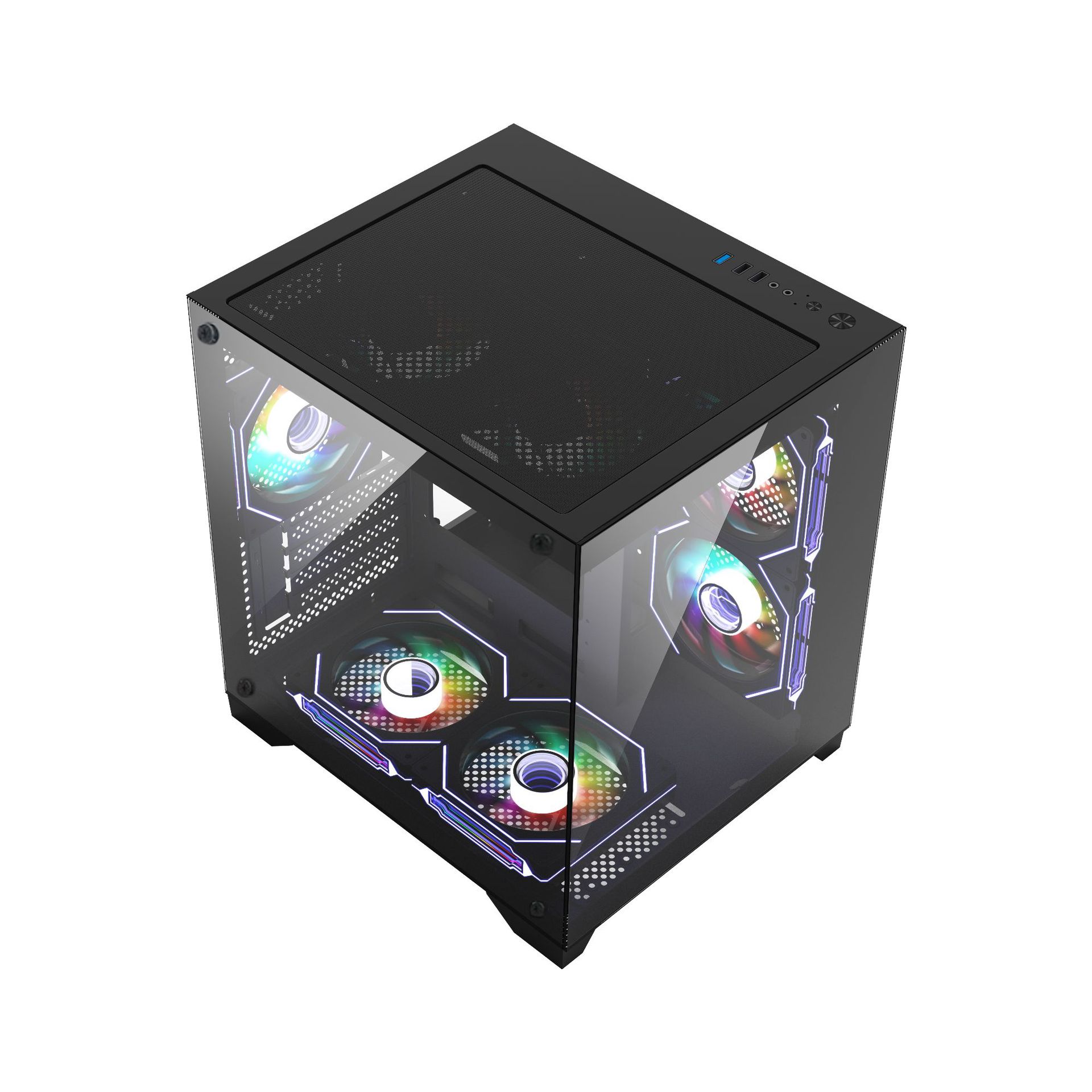 Taike Zhongdian T4 Gaming E-Sports 240 Liquid-Cooled Desktop Computer Case Matx Column-Free Ocean View Room Model