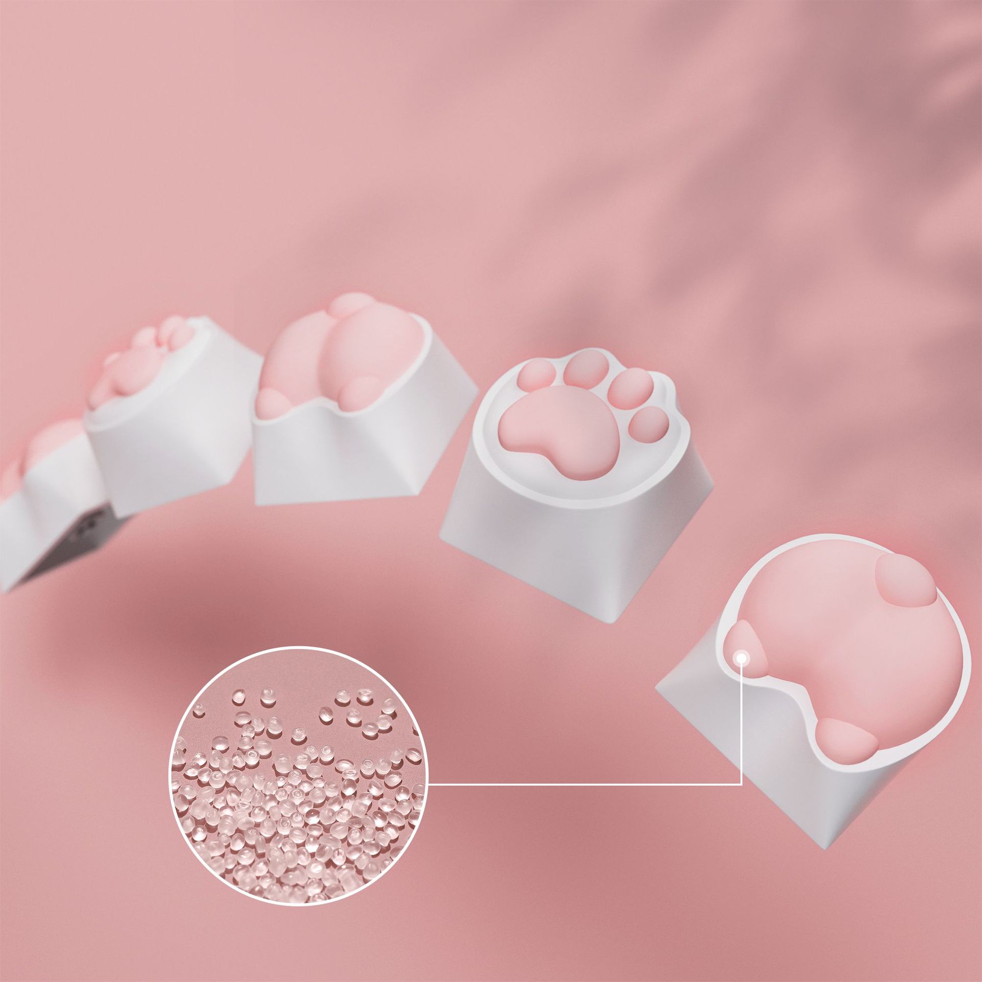 Набор клавиш для клавиатуры Womier с персонализированным дизайном в виде когтей кота