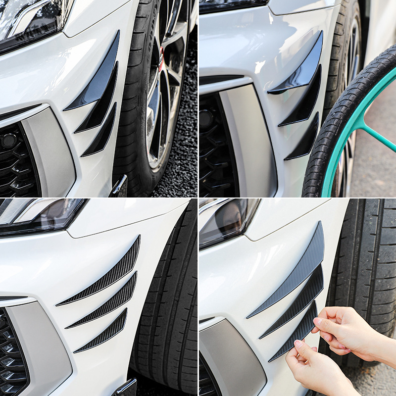 Car supplies modified bumper carbon fiber grain wind knife extended universal spoiler anti-collision strip large surrounding wind knife