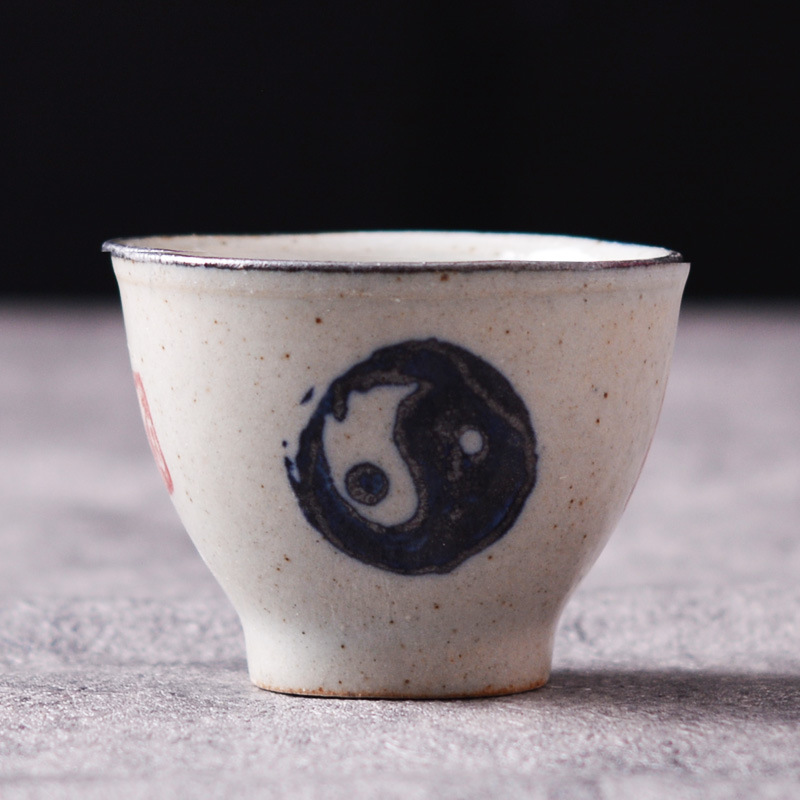 Цзи Сюань Пин грубая керамика ручная роспись чайная чашка Цзиндэчжэнь керамическая чашка для дегустации чая тайцзи одиночная ароматическая чашка антикварный набор кунг-фу чая