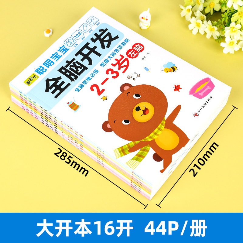 Baby Whole Brain Development Intelligence Development 2-6 Years Old Left and Right Brain Thinking Training Game Concentration Painting Sticker Book