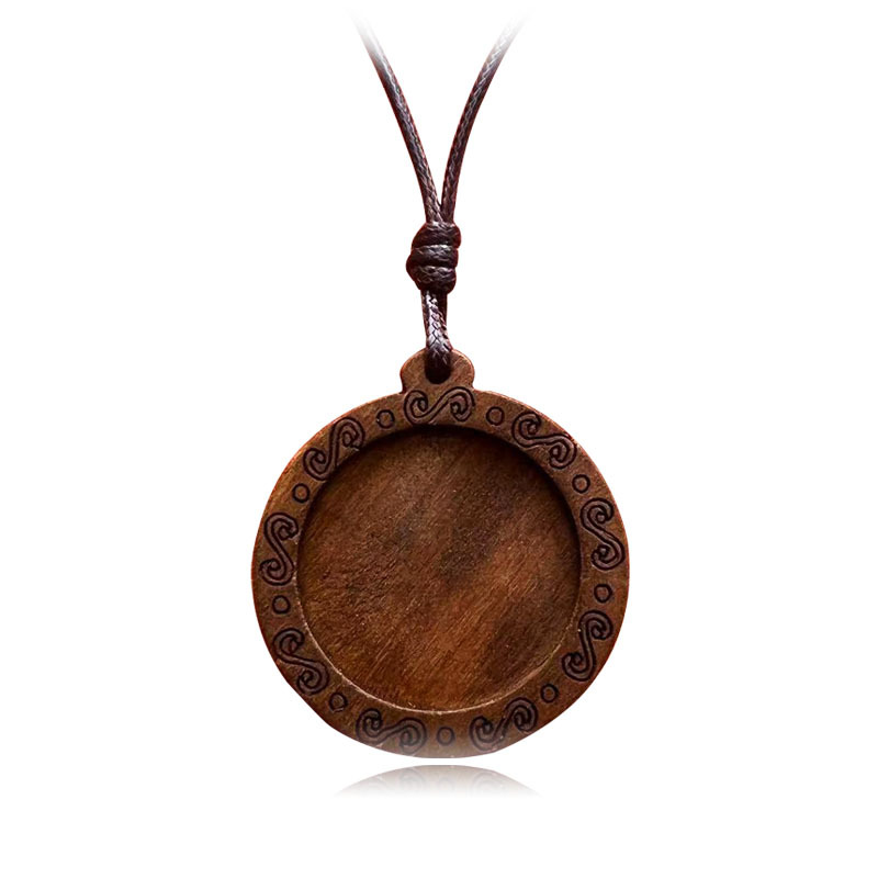 Cross-Border Wooden Necklace New DIY Retro Wooden Forest Jewelry Lace Base Inlaid Base Can Be Customized with Samples