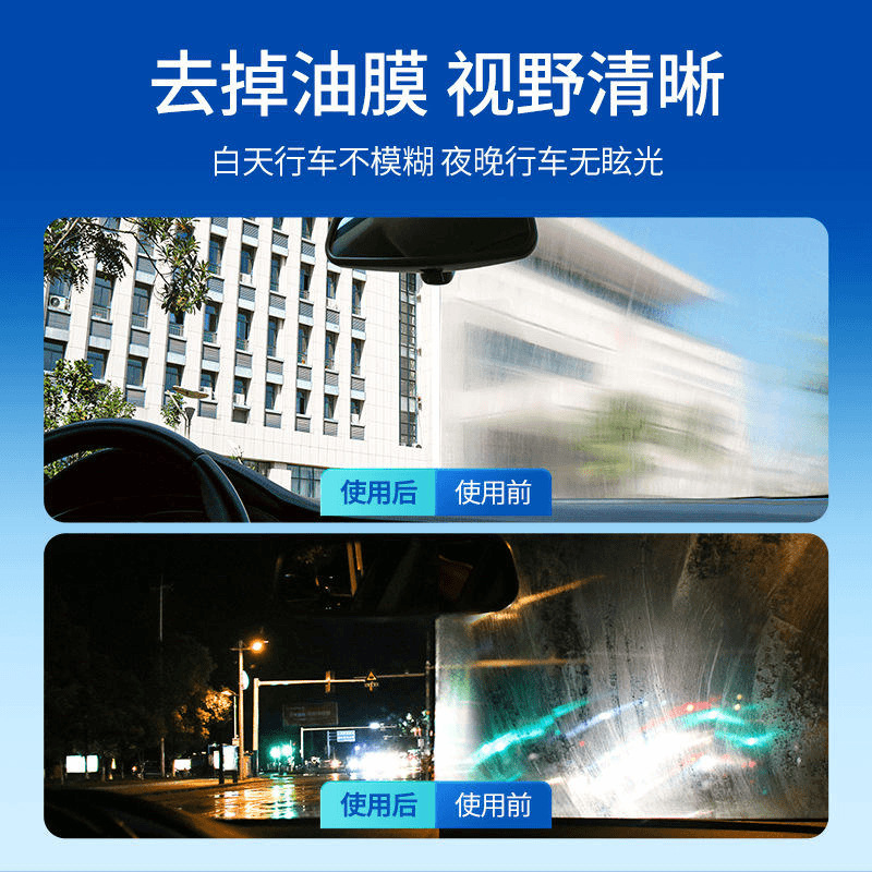 Car Glass Oil Film Cleaning Rainproof Agent Anti-Fog Agent Rainproof and Anti-Fog Front Windshield Defogging Car Interior Water Repellent