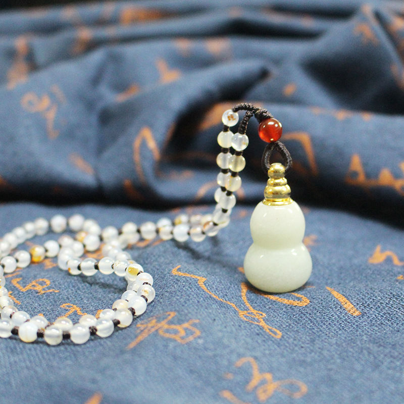 Natural Shecui Dongling Jade Hollow Openable Gourd Essential Oil Perfumery Bottle Gift Pendant Necklace Pendant