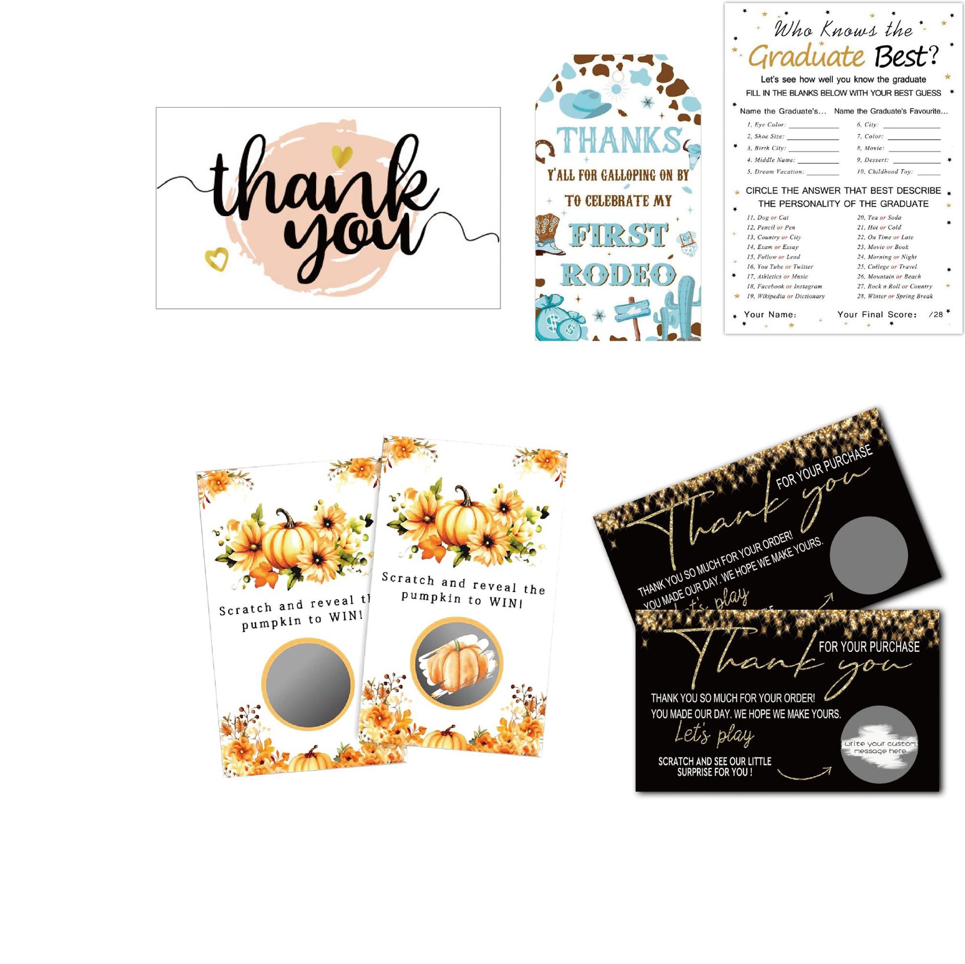 Кастомизированная карточка для вечеринки, карта благодарности, свадебная карта с возможностью нанесения термопокрытия