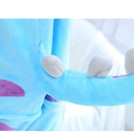 Autumn and Winter cute children's cartoon performance clothing Blue Cow jumpsuit animal homewear thick pajamas flannel pajamas