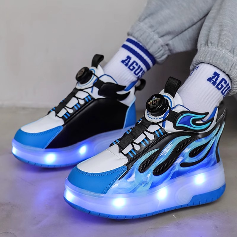 Internet-famous children's heloo shoes roller skating boys two-wheel explosive shoes student skates new detachable girls' roller shoes