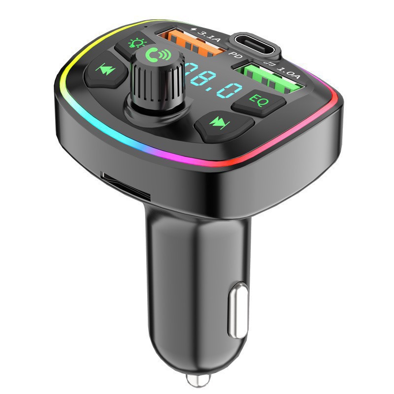Cross-border e-commerce factory direct car Bluetooth MP3 player hands-free call voice broadcast PD fast charging U disk