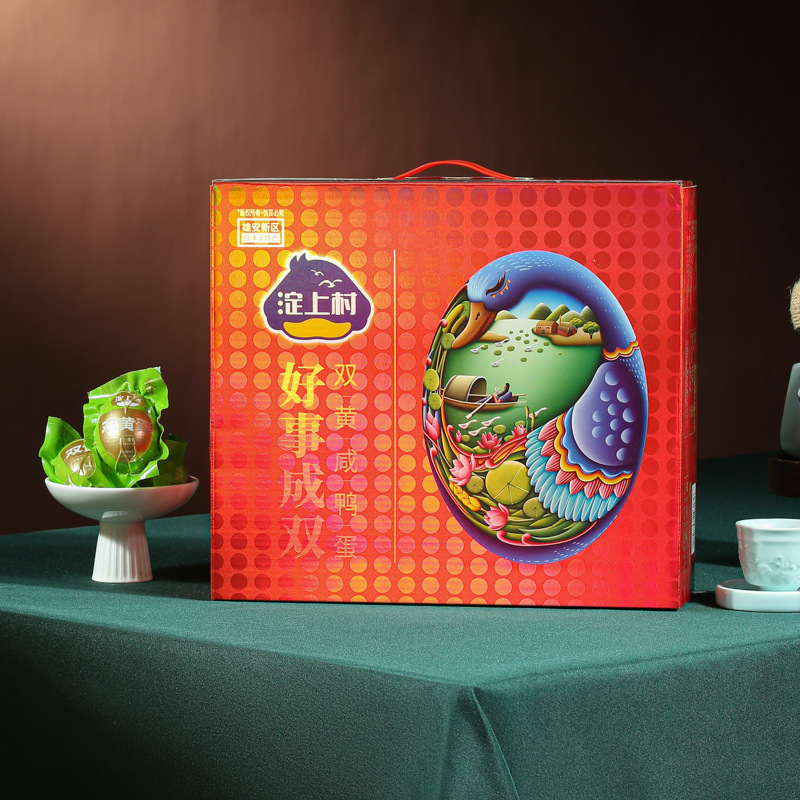 Double yellow salted duck eggs authentic flowing oil big cooked Baiyangdian specialty non-roasted sea duck eggs pickled salted eggs factory direct supply