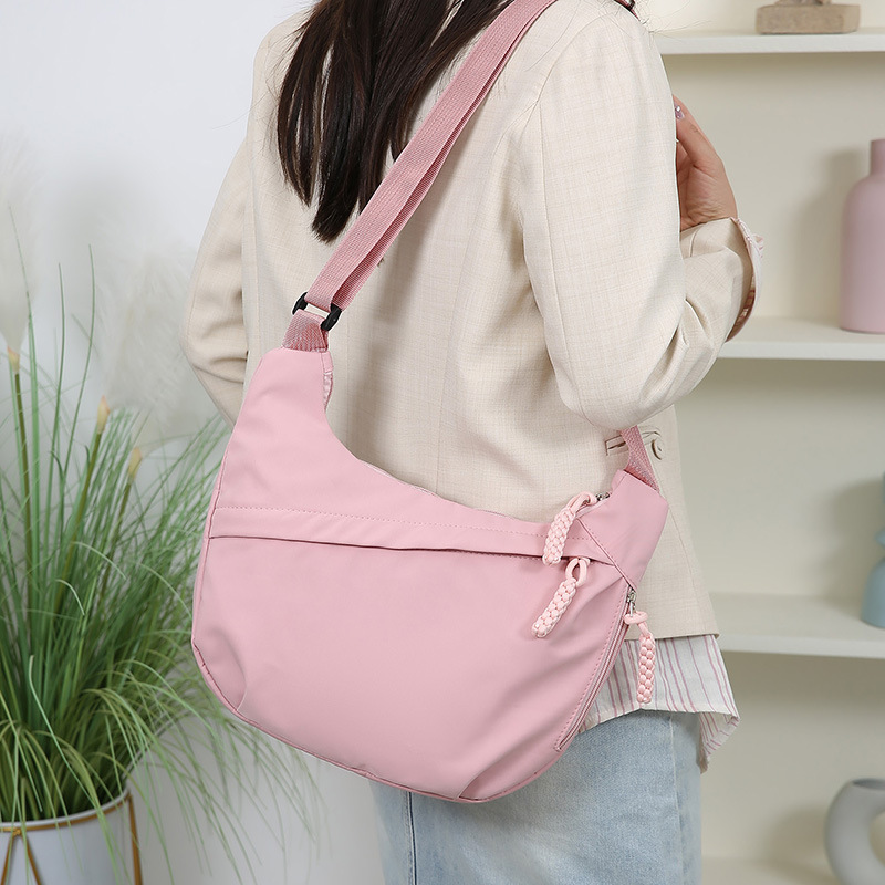 Large-Capacity Multi-Layer Crossbody Women's Bag Cross-Border New Simple Casual Dumpling Bag Nylon Cloth Commuting Versatile Shoulder Bag