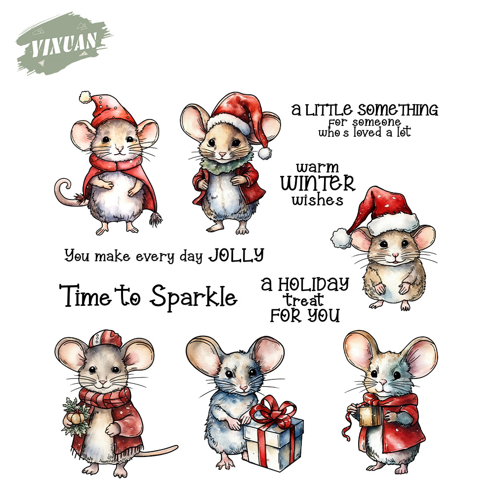 Christmas mouse scrapbook metal carbon steel knife mold silicone stamp cutting die embossing etching knife mold