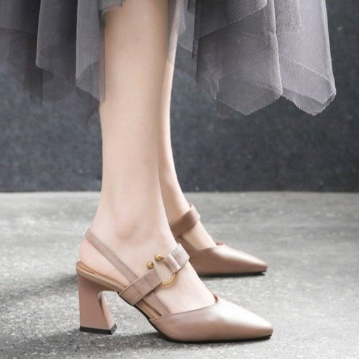 Летние новые стильные сандалии с открытой пяткой для женщин, повседневные, квадратный носок, подковообразный каблук, массивный каблук, высокий каблук, модная кожаная обувь оптом