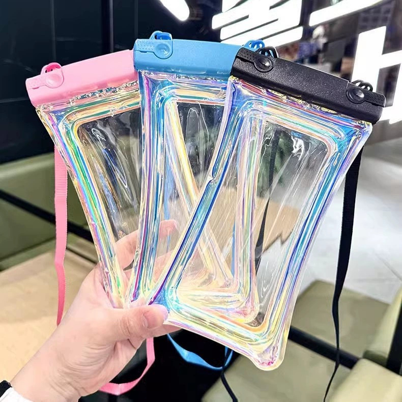 Водонепроницаемая сумка для мобильного телефона из лазерного TPU для дайвинга, прозрачная, надувная, защитная