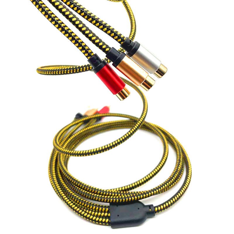 Lotus Six-head line AV audio and video line 3RCA male-to-female TV DVD set-top box dancing blanket game extension line