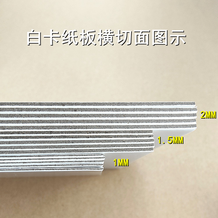 White Cardboard 1mm 1.5mm 2mm Double-Sided White Smooth Surface White Cardboard