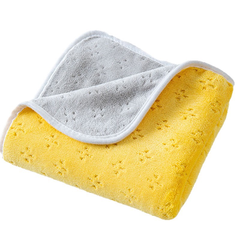 Manufacturer Wholesale Double-Sided Two-Color Coral Fleece Towel, Thickened, Enlarged, Soft, Breathable, Absorbent, Household Bath Towel