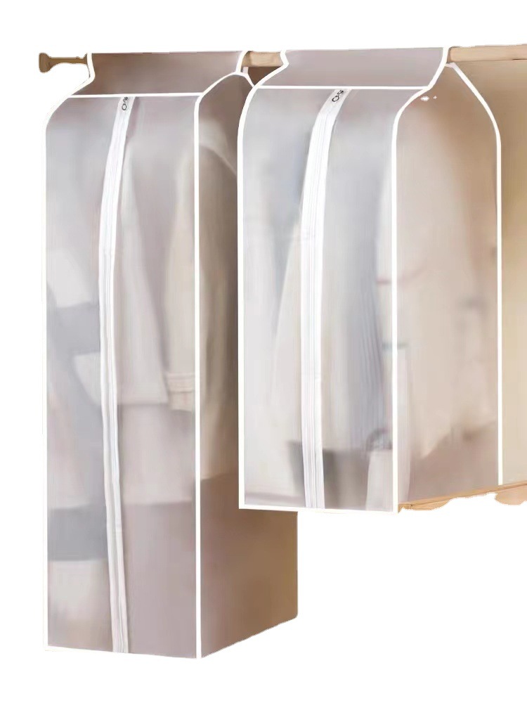 Wholesale Dust Bag Clothes Dust Cover Hanging Household Clothes Transparent Cover for Clothes Dress Set Wardrobe Hanging Pocket