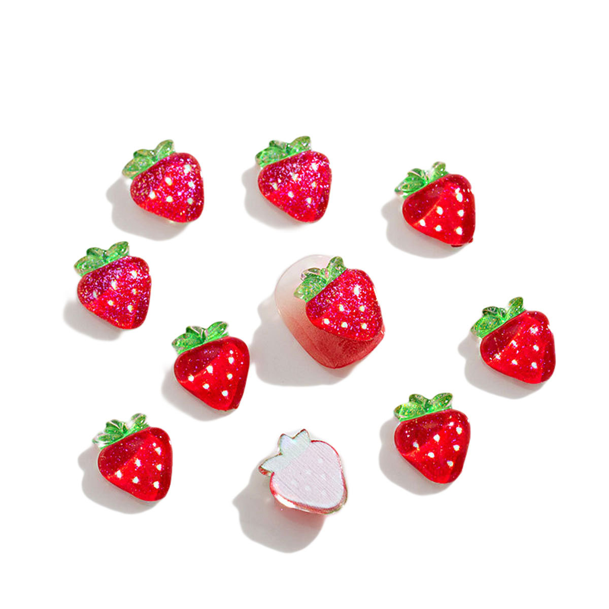 Nail Art Jewelry Fruit Cherry Strawberry Peach Artificial Fruit Nail Art Earrings DIY Jewelry Wearable Nail Wholesale