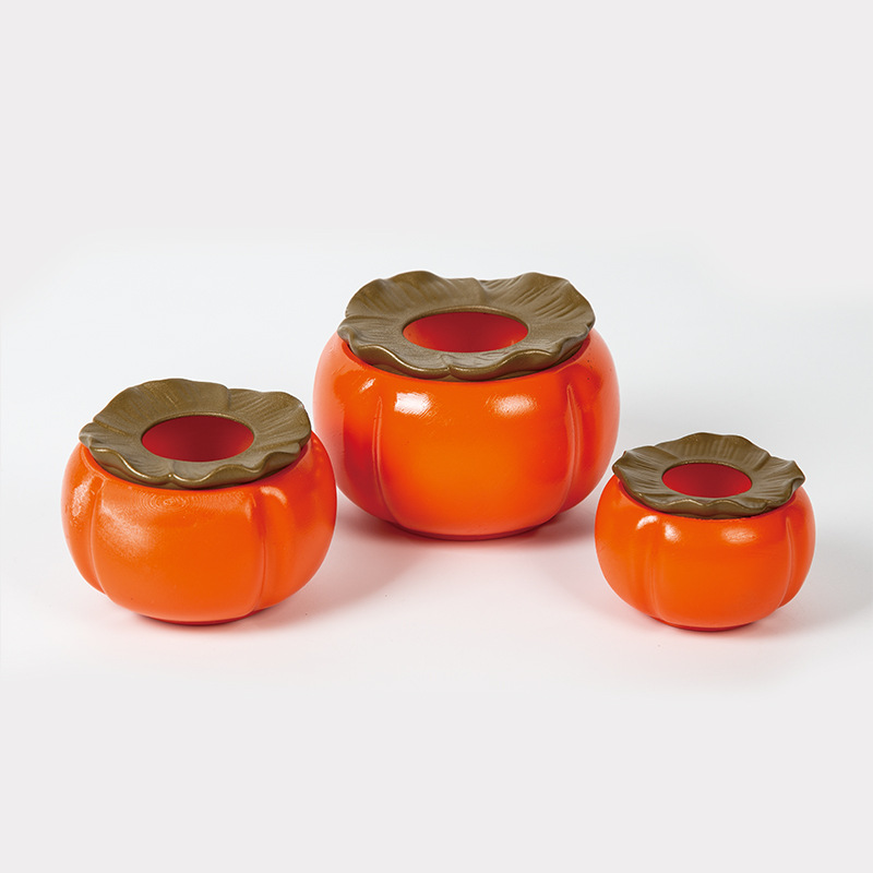 New Chinese-style Festival Artificial Flower Decoration Luckbag Vase Flat Fortune Red Fruit Plastic Decoration Wedding Persimmon Ruyi Pot