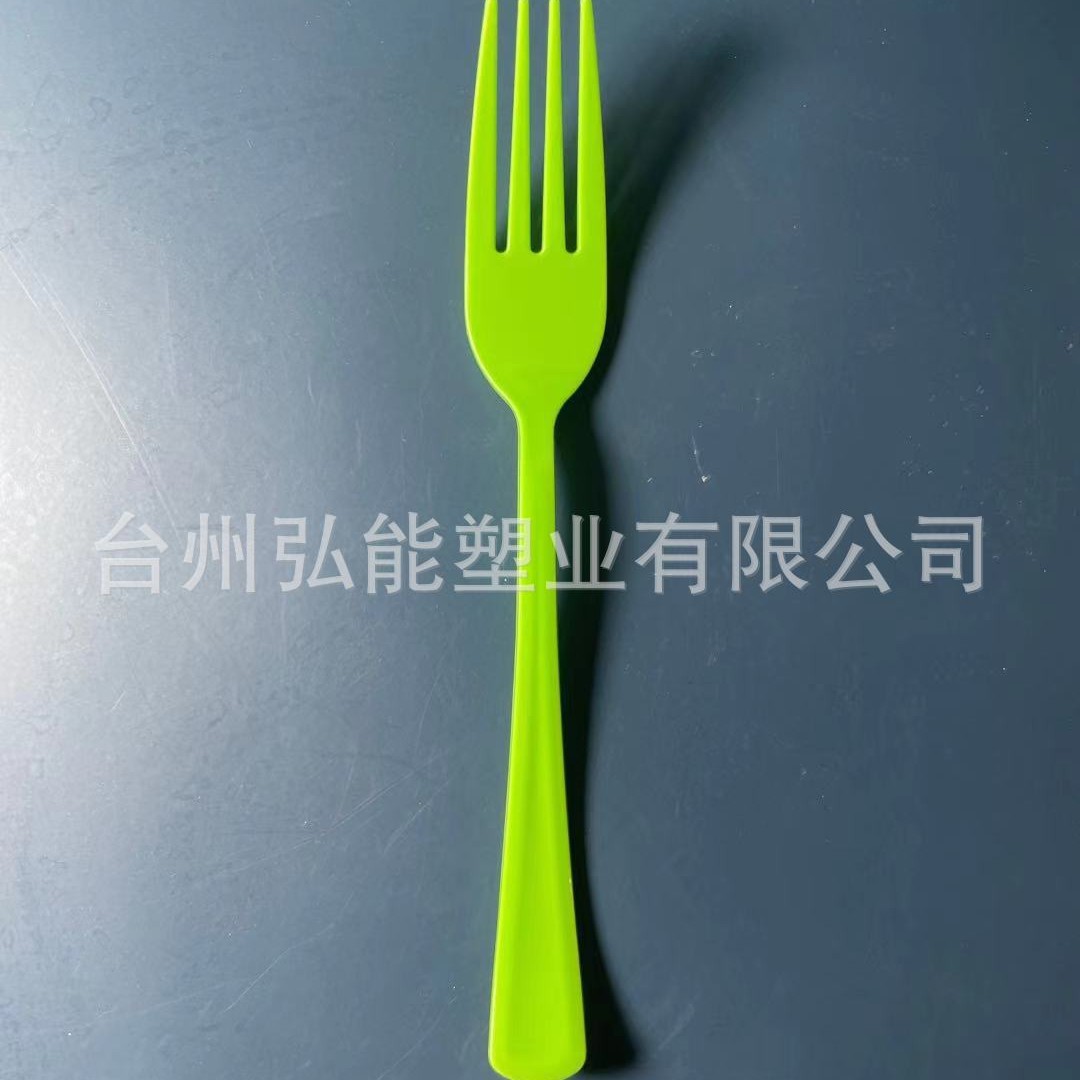 Food Grade Party Supplies PS Material Disposable Green Knife, Fork and Spoon (Light Edition) Amazon Cross-border E-commerce