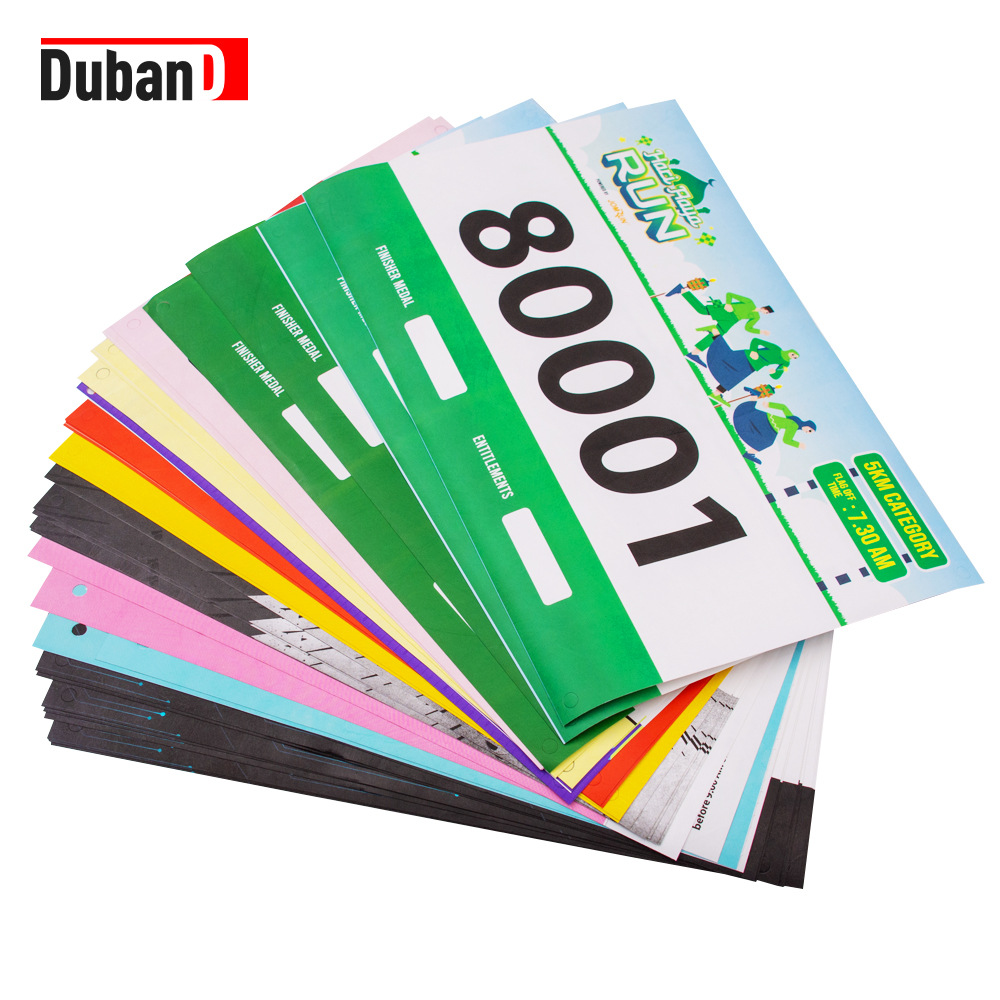 Индивидуальная водонепроницаемая номерная ткань для марафонов