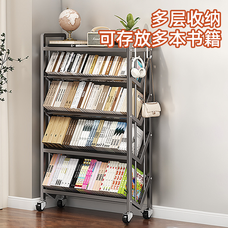 Cross-Border Manufacturers Customized Steel Steel Bookshelf Storage Racks School Library Storage Racks Bookshelf Wholesale