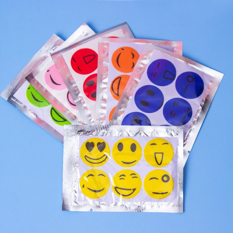 In-Stock Smiley Face Plant Essential Oil Patch for Children Outdoor Protection Patch Baby Mosquito Patch Bite Patch Mosquito Patch Set of 6