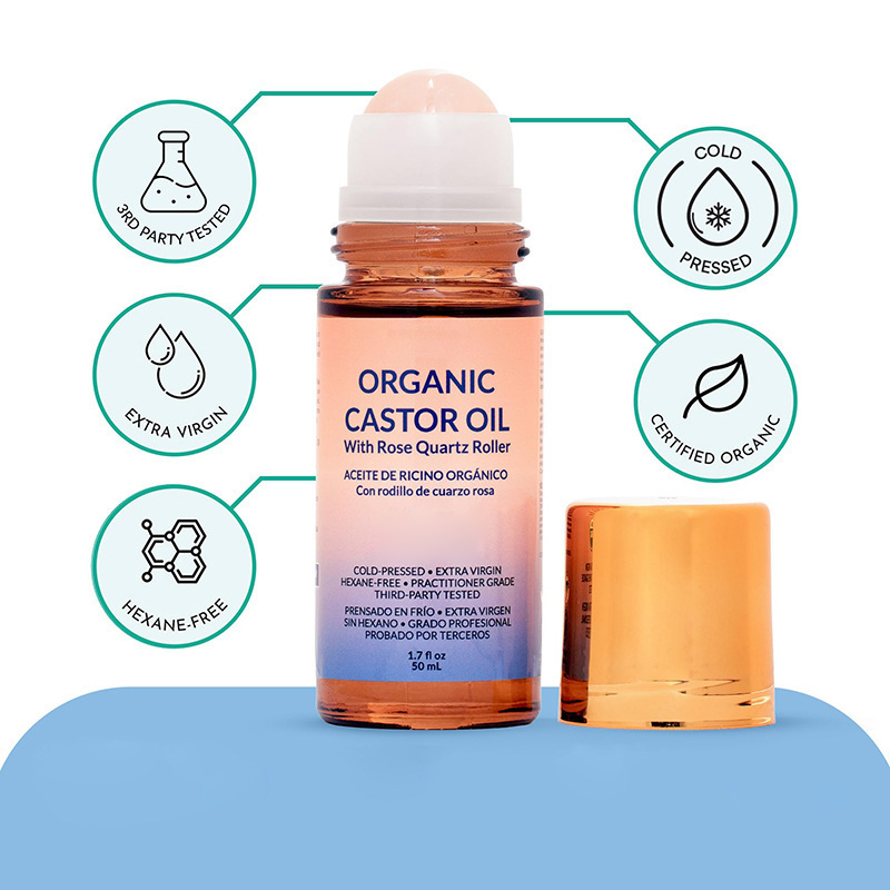 New Product Tk Amazon Cross-Border Hot Product 50ml Castor Oil Roller Oil Organic Castor Oil Source Factory