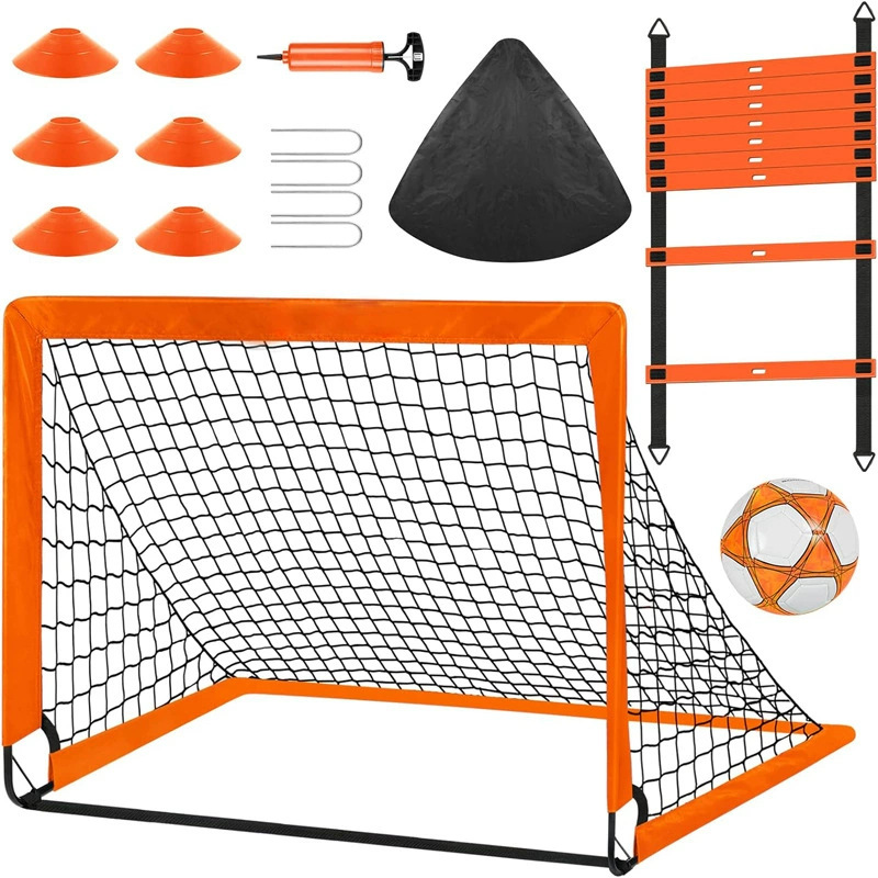 Портативные стеклопластиковые квадратные ворота для футбола для детей, семейные, для indoor и outdoor спорта