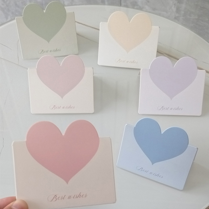 Открытка Сердце Моранди Маленькая Свежая Стиль Подарочная Открытка Смешанная Партия Цветочный Магазин Выпечка Подарки Похвала Открытка Благодарности