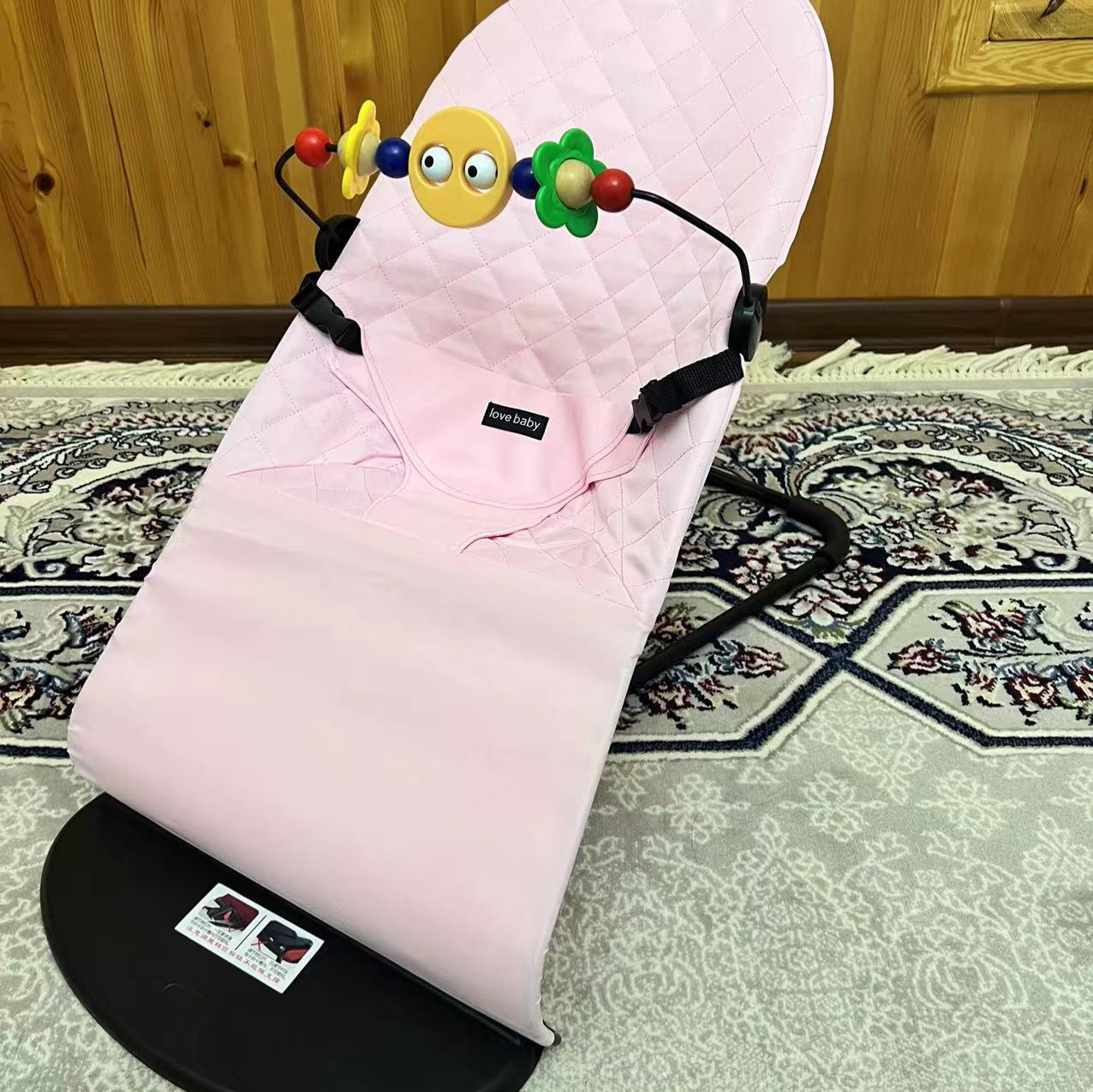 Baby Rocking Chair to Coax Baby to Sleep Cradle Recliner Foldable Adjustable Rocking Chair Soothing Chair