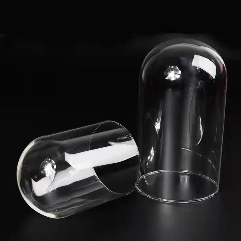 Customized Dust-Proof Glass Cover DIY Decorative Desktop Ornaments Eternal Flower Transparent Micro-Landscape Glass Cover Accessories