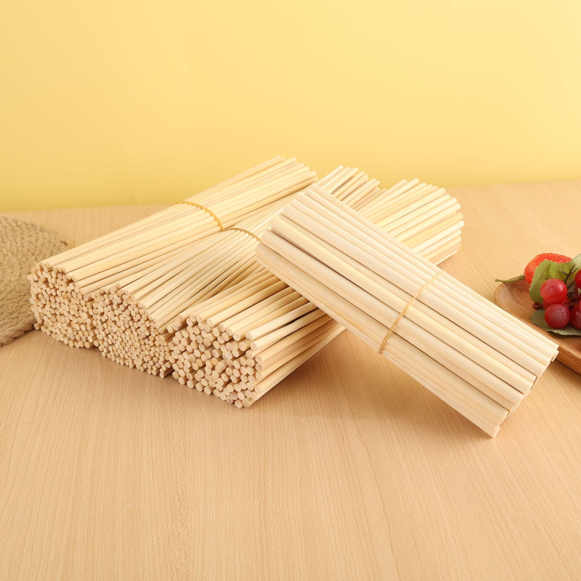 2mm-10mm round bamboo stick handmade diy material flat head wooden stick ball fan handle lantern Rod wig stick round bamboo stick