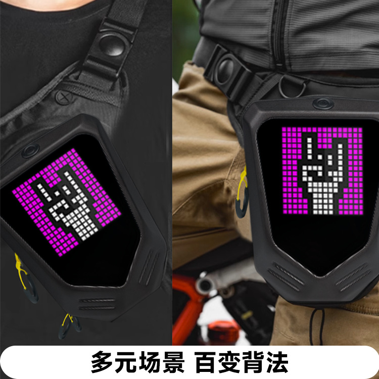 Walker Export New Product Led Leg Bag Cycling DIY Pixel Screen Shoulder Crossbody Bag Outdoor Sports Waterproof Bag