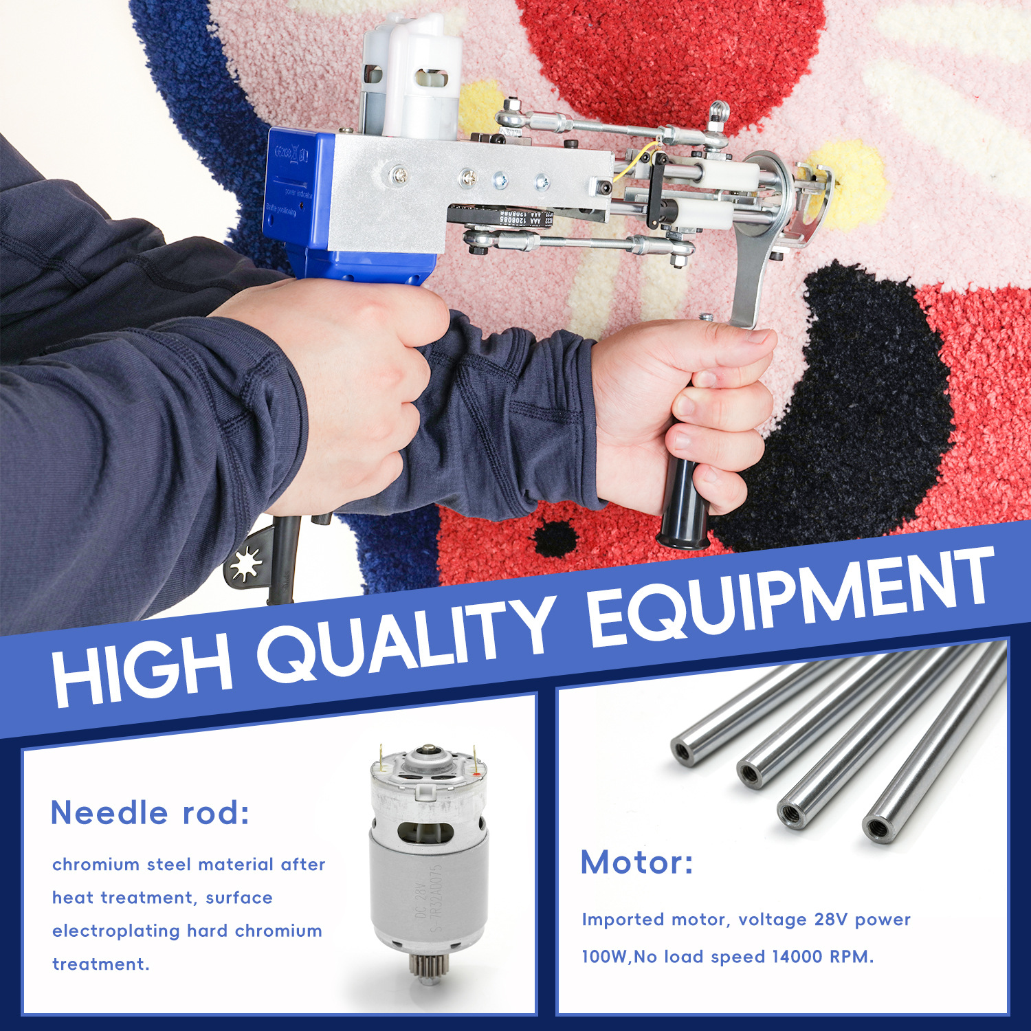 Cross-border in stock wholesale AK-II two-in-one tufting gun electric clippers carpet cloth suit carpet loom