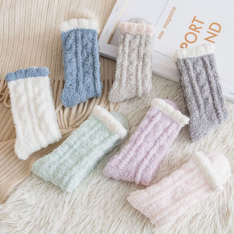 Coral Fleece Socks for Women, Winter Cute Thickened Sleep Maternity Socks, Warm Towel Socks, Home Floor Socks