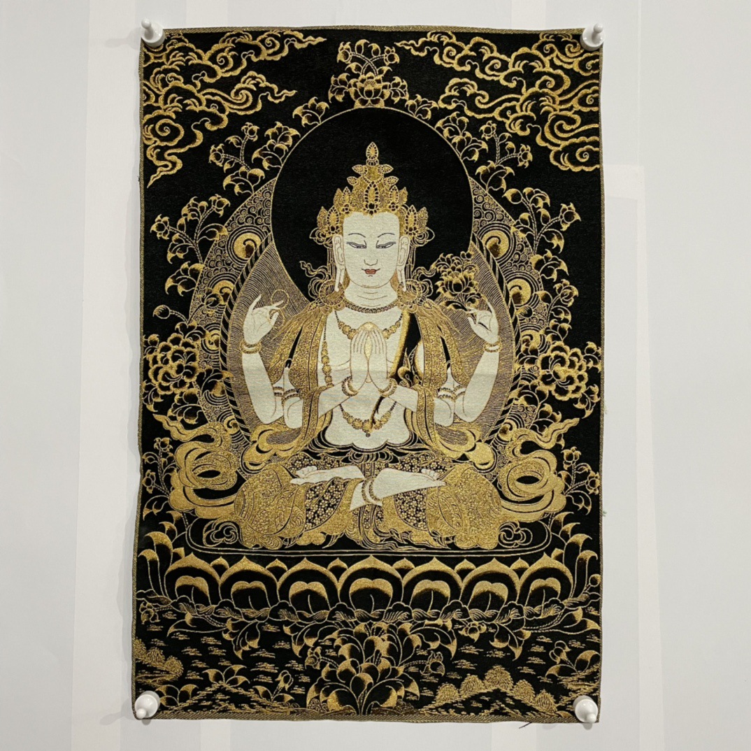 Antique-Style Chinese Painting Silk Brocade Tapestry Thangka Buddha Statue Nepal Portrait Collection Art Decorative Painting Thangka Collection