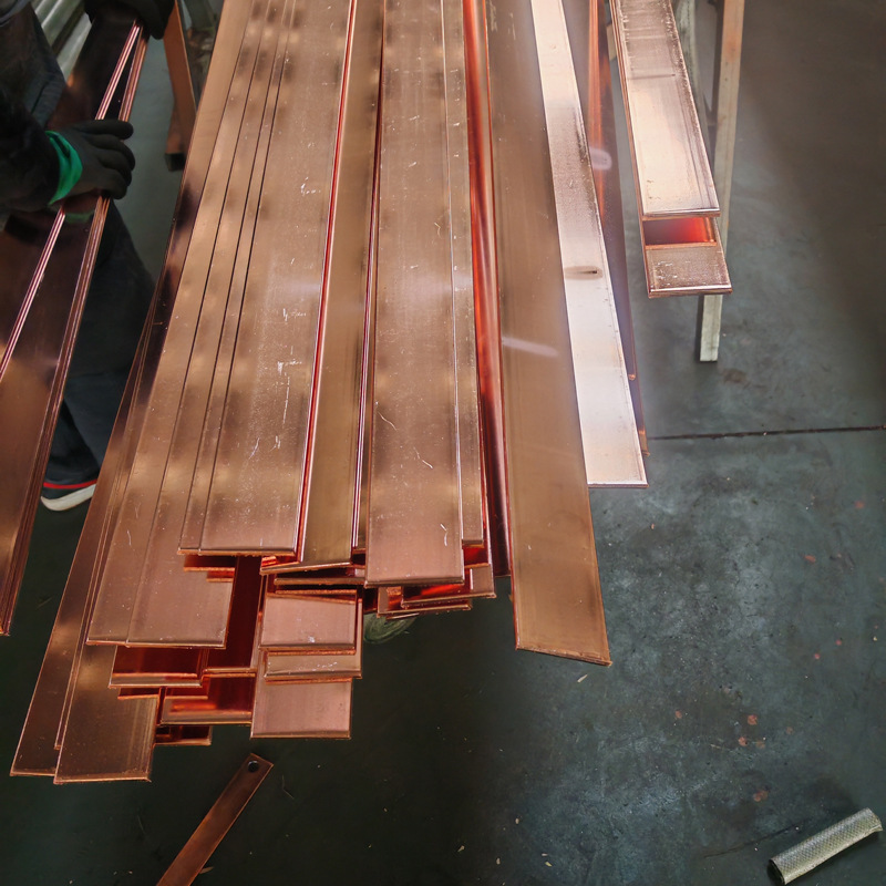 Copper-Clad Steel Flat Bar 40*4 Copper-Coated Steel Grounding Bar for Lightning Protection Grounding, Various Models Support Customization of Copper-Plated Flat Bars