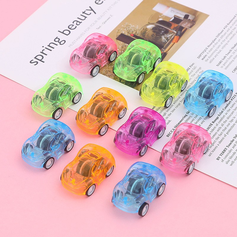 Toy Car Pull-Back Car Creative Mini Plastic Car Can Be a Delicate Transparent Model for Boys, Kidsren and Babies
