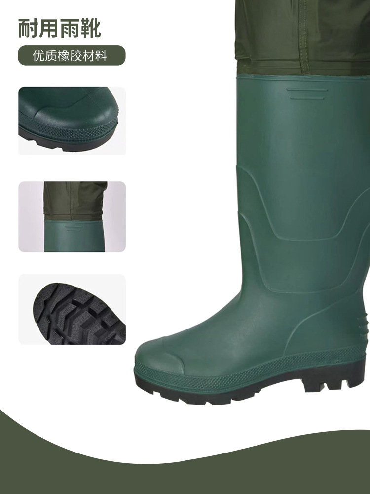 2024 Foreign Trade Nylon Fishing Pants Leg Pants Exported to Europe Water Pants Wading Pants Thickened Wear-resistant Rain Boots