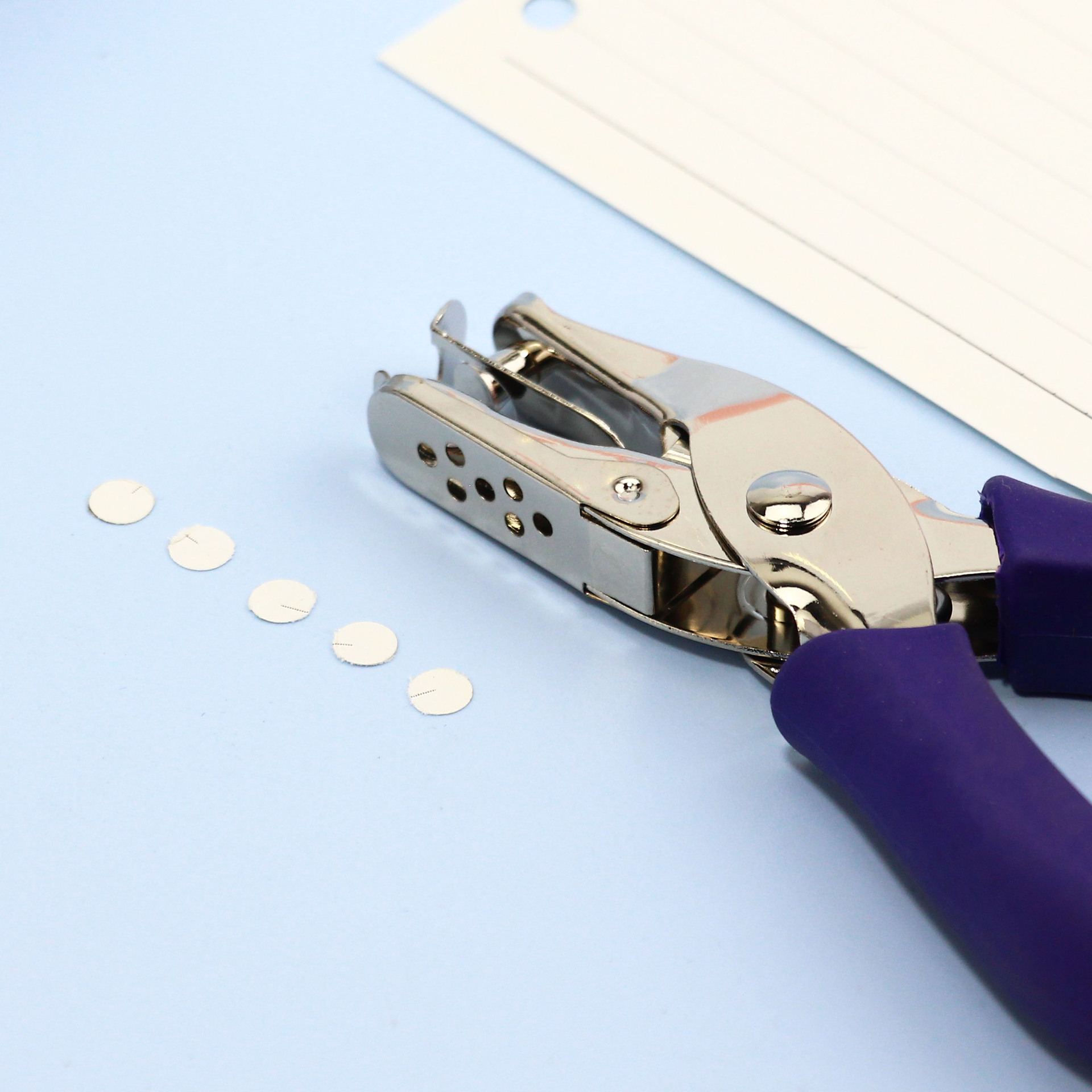 Rubber-coated hand-held puncher stationery binding puncher round hole paper puncher manual punching machine punching pliers