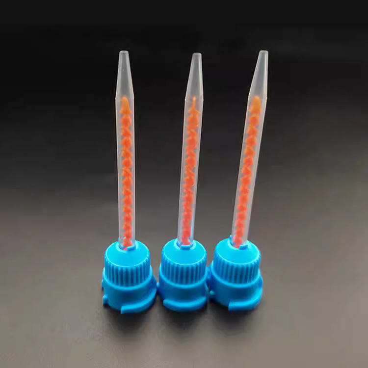Dental material disposable silicone rubber impression dental mixing head temporary crown mixing head static AB glue mixing tube
