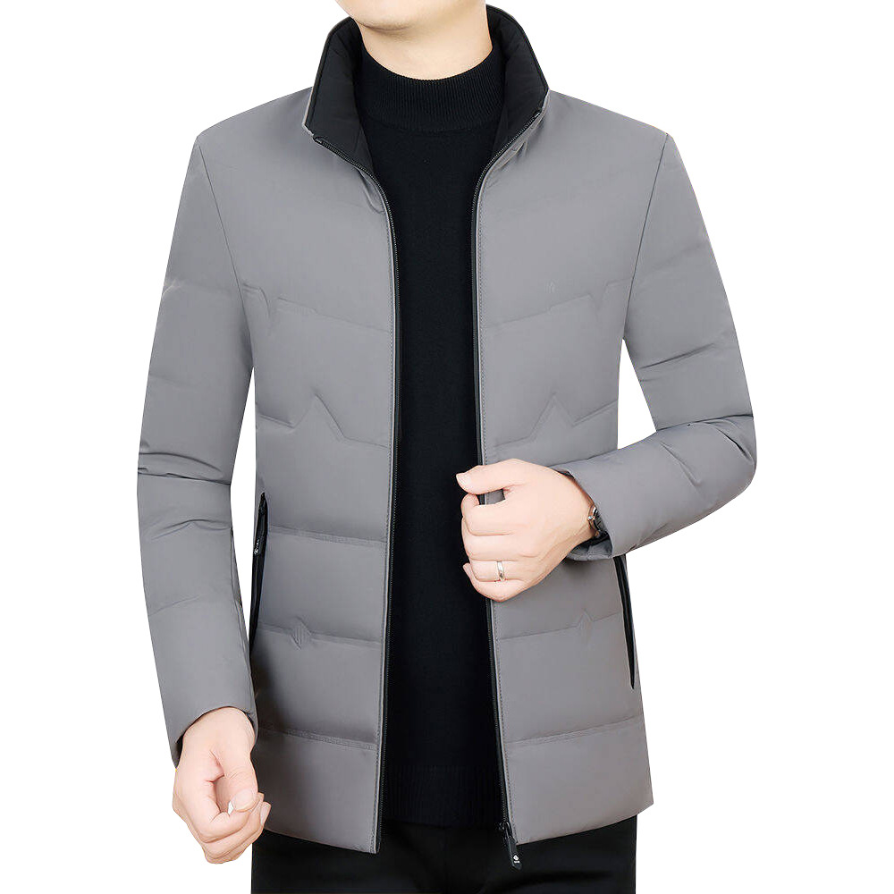 2025 Winter New Stand Collar White Duck down Men's down Jacket for Young and Middle-Aged Men, Thickened, Warm, Casual, High-End Coat for Men