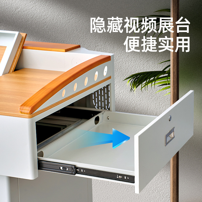 School classroom multi-functional center console teaching automatic flip all-in-one machine lectern steel multimedia lectern